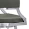 Armen Living Dione 26" Counter Height Swivel Gray Faux Leather and Brushed Stainless Steel Bar Stool 840254335134 - alternate 4